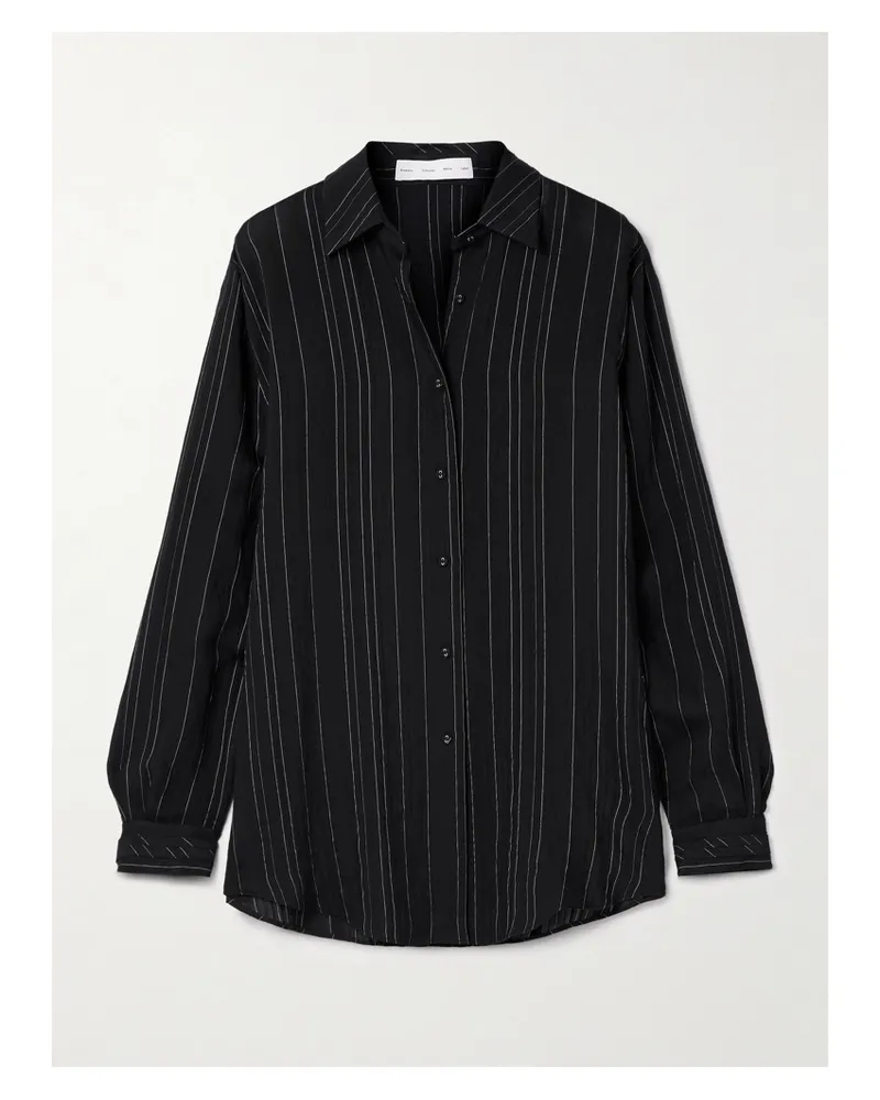Proenza Schouler Raven Hemd Aus Gestreiftem Voile - Schwarz Schwarz