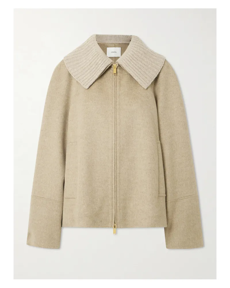 Joseph Cooksey Jacke Aus Einer Woll-kaschmirmischung Mit Rippstrickbesatz - Neutral Neutral