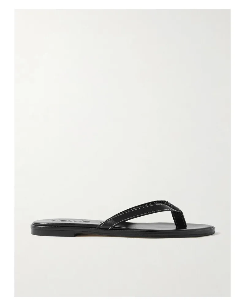 aeyde Melody Zehensandalen Aus Leder - Schwarz Schwarz