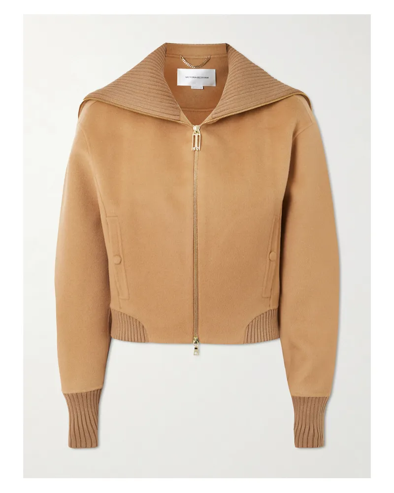 Victoria Beckham Bomberjacke Aus Filz Aus Einer Woll-kaschmirmischung - Braun Braun