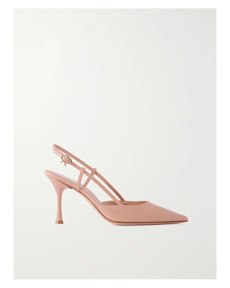 Gianvito Rossi 85 Slingback-pumps Aus Leder - Neutral Neutral