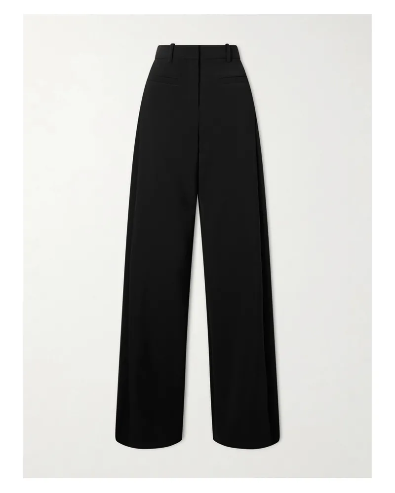 Courrèges Heritage Hose Mit Weitem Bein Aus Crêpe - Schwarz Schwarz