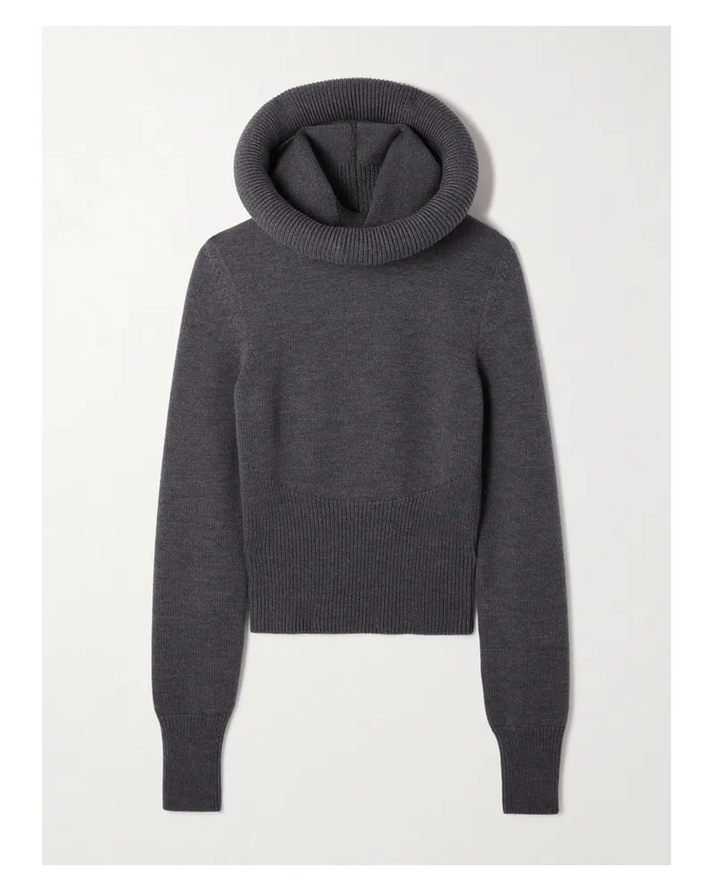 Alaïa Wool Hooded Sweater - Gray Gray