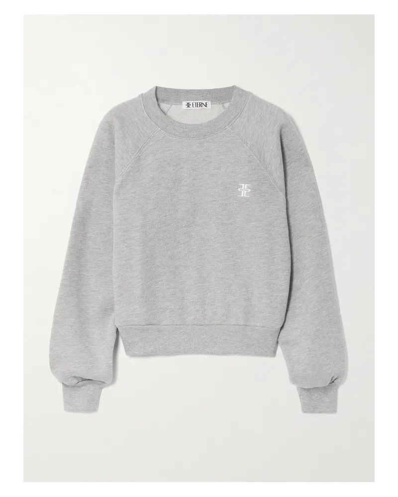 ÉTERNE Embroidered Cotton And Modal-blend Jersey Sweatshirt - Gray Gray