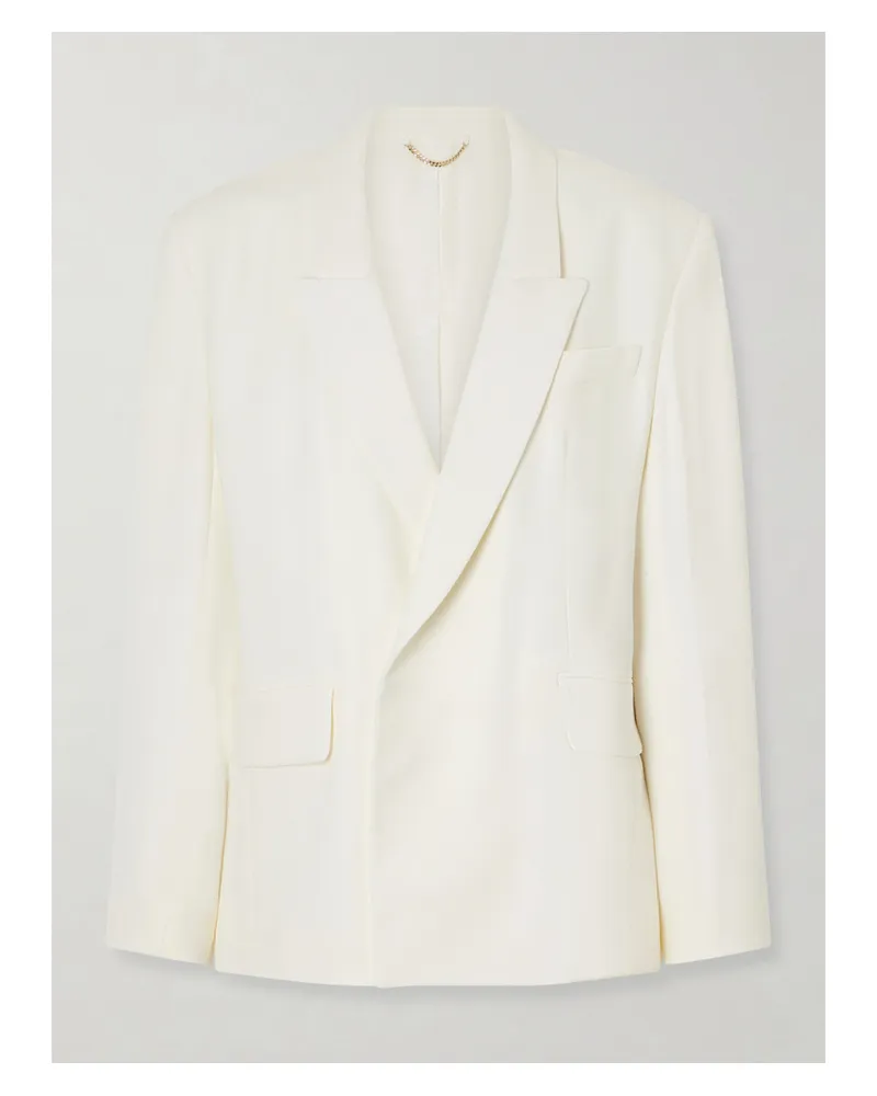 Victoria Beckham Oversized Double-breasted Crepe Blazer - Neutrals Neutrals