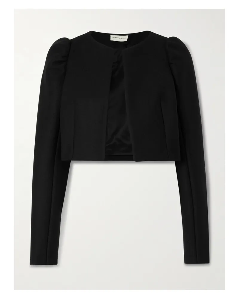 Dries van Noten Verkürzte Jacke Aus Einer Wollmischung - Schwarz Schwarz