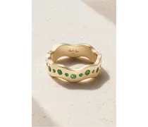 Wave Ring aus 14 Karat  mit Smaragden