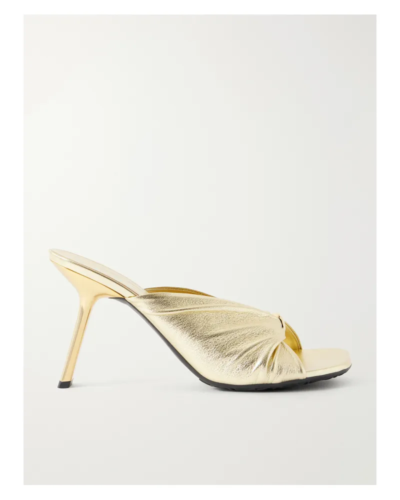 Loewe Paula's Ibiza Metallic Leather Sandals - Gold Gold