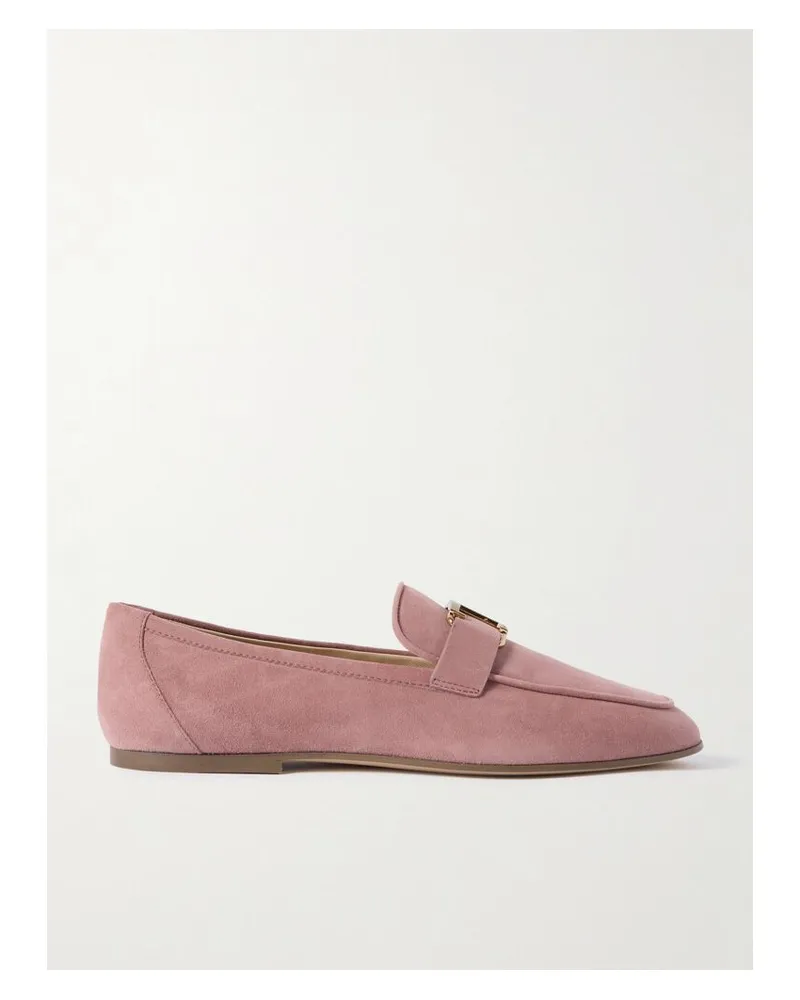TOD'S Loafers Aus Nubukleder Mit Verzierung - Pink Pink