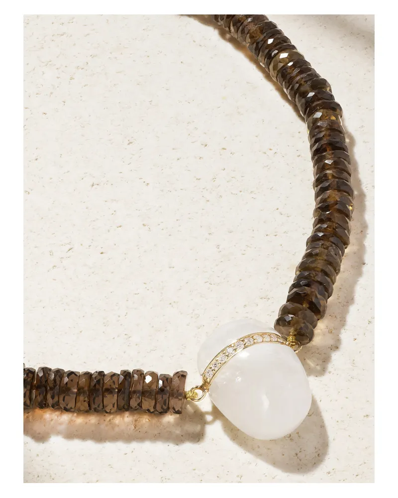 JIA JIA Kette Mit Mehren Steinen Und Details Aus Gold - Braun Braun