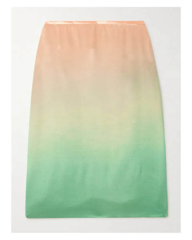 Jil Sander Midirock Aus Satin Mit Farbverlauf - Grün Grün