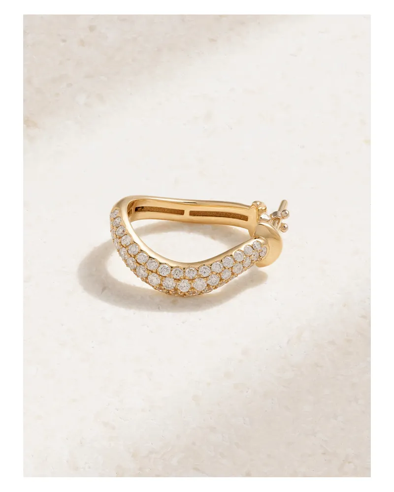 L’Atelier Nawbar Einzelne Creole Aus 18 Karat Gold Mit Diamanten Gold