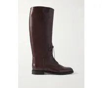 Kniehohe Schnürstiefel Aus Leder - Braun