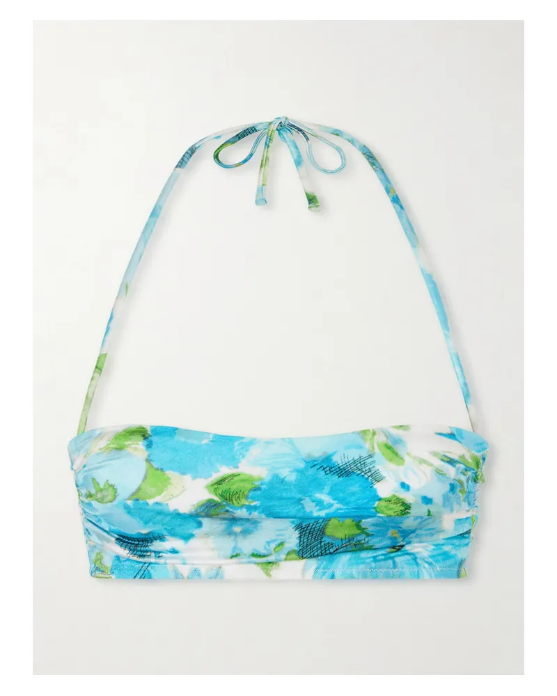 Chloé Floral-print Bandeau Bikini Top - Blue Blue