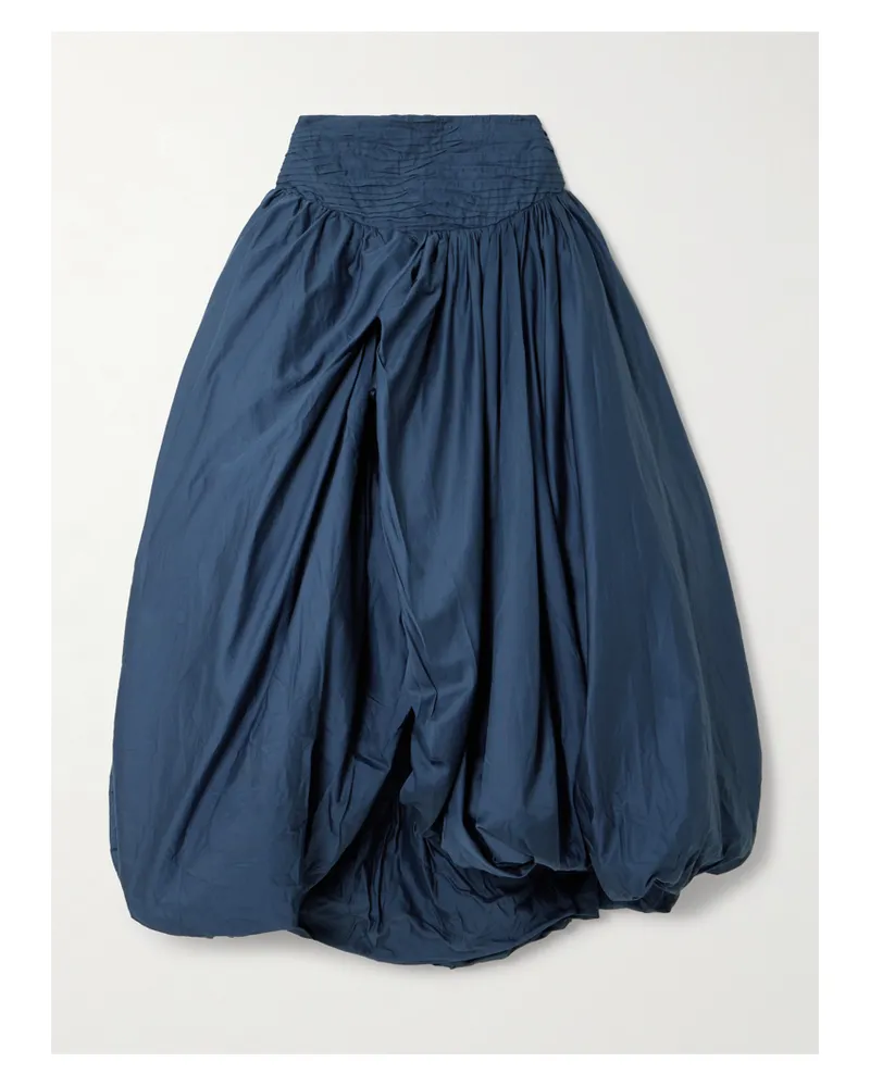 Aje. Violette Maxirock Aus Baumwolle Mit Raffungen - Blau Blau