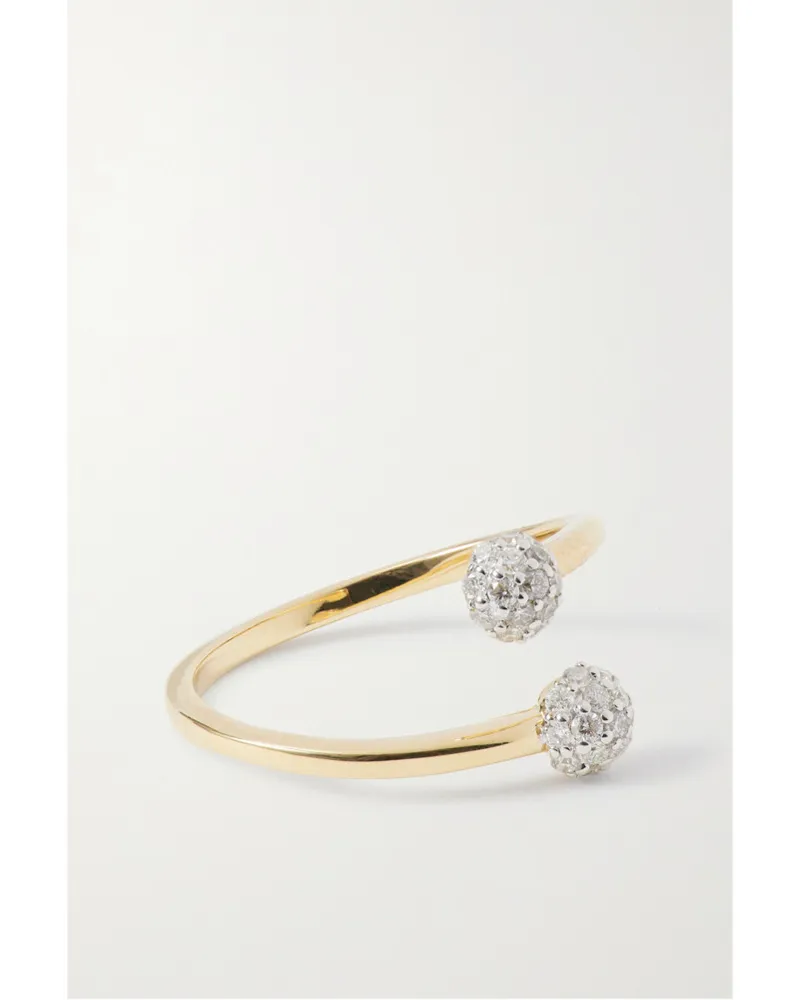 Stone & Strand Ring aus 10 Karat  mit Diamanten Gold