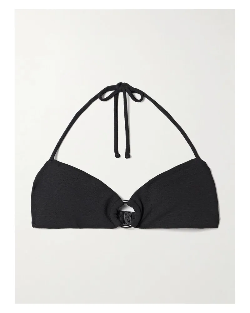Matteau Neckholder-bikini-oberteil Aus Recyceltem Stretch-material Mit Verzierung - Schwarz Schwarz