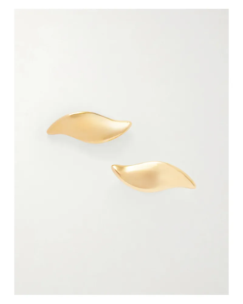 KHAITE Leaf Gold-plated Earrings Gold