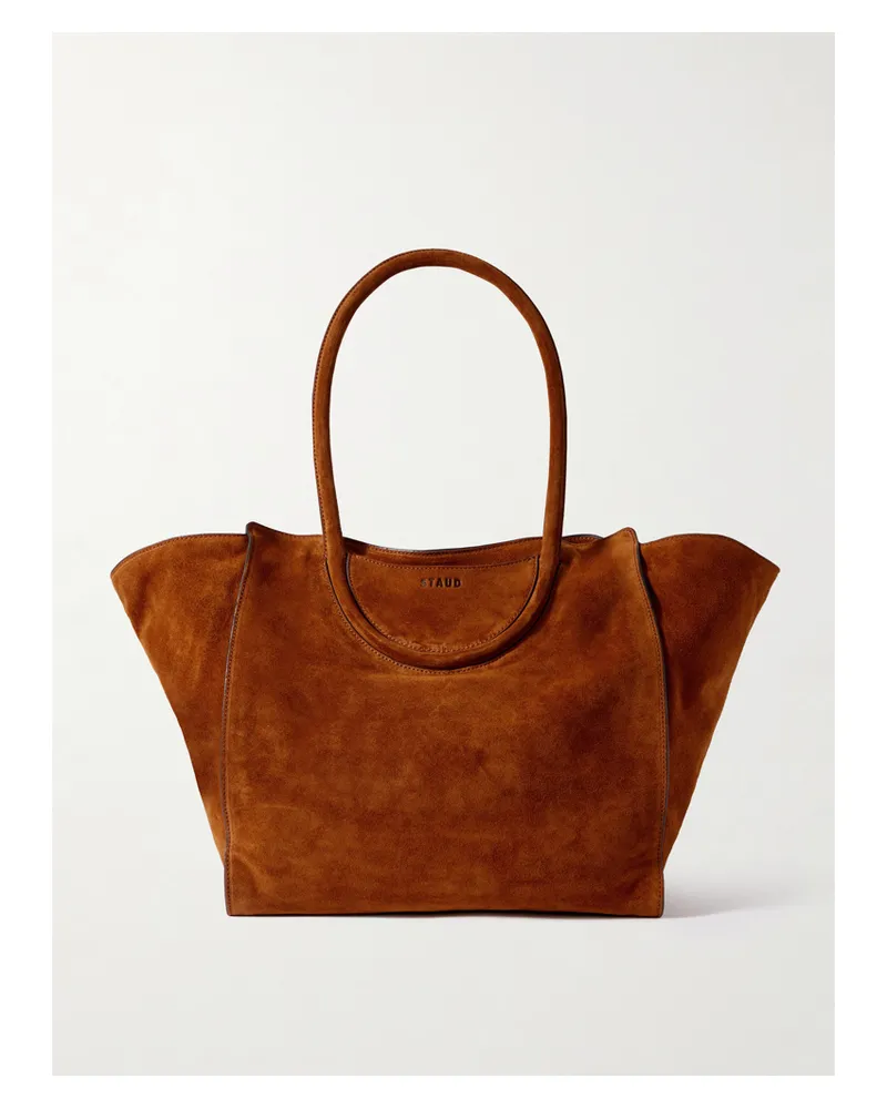 STAUD Maude Suede Tote - Brown Brown