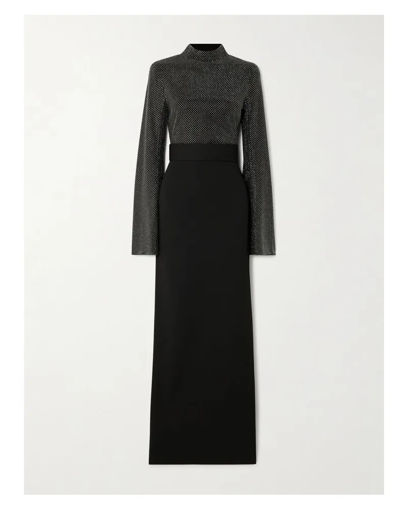 Solace London The Lolo Robe Aus Crêpe Mit Kristallen - Schwarz Schwarz