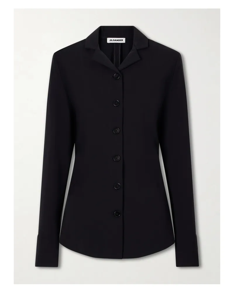 Jil Sander Hemd Aus Strukturiertem Jersey - Schwarz Schwarz