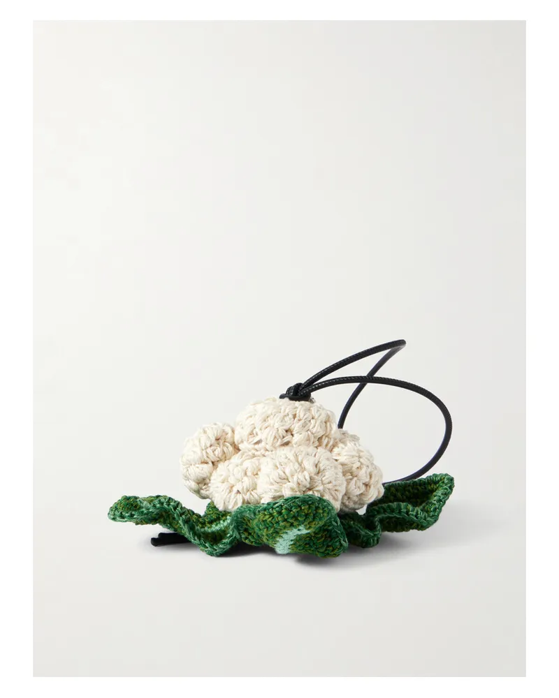 J.W.Anderson Cauliflower Taschenanhänger Aus Gehäkelter Baumwolle - Wollweiß Wollweiß