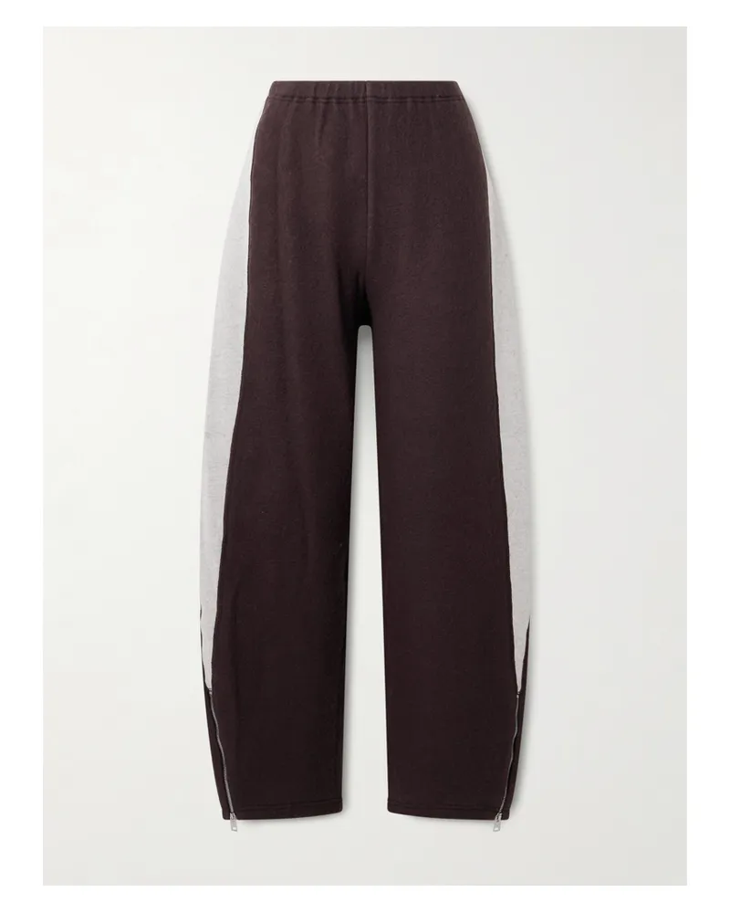 Tory Burch Wool And Cotton-blend Pants - Brown Brown