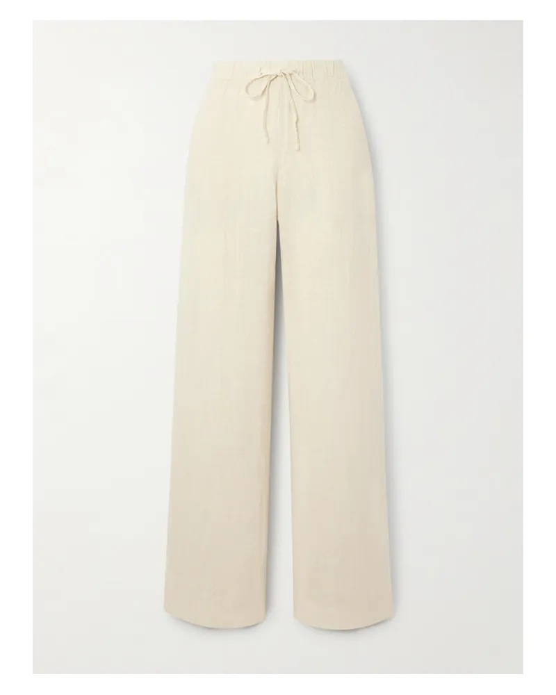 Fortela Jaleh Hose Mit Geradem Bein Aus Leinen - Wollweiß Wollweiß
