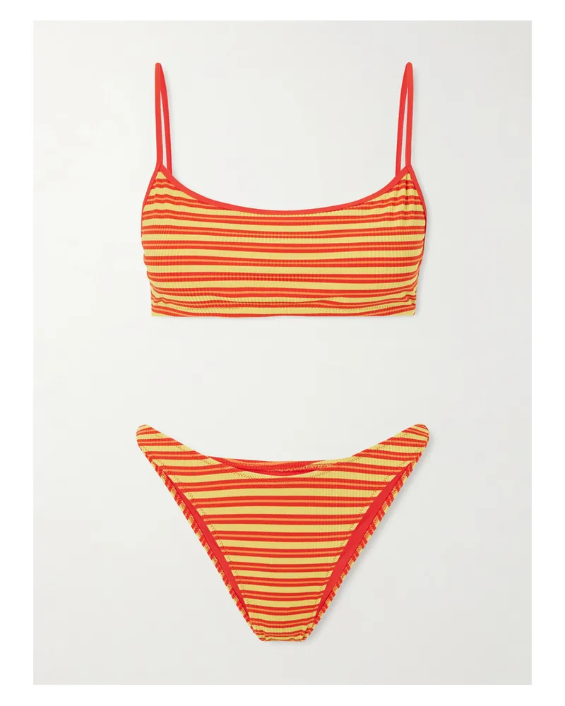 LIDO Striped Ribbed Bikini - Orange Orange