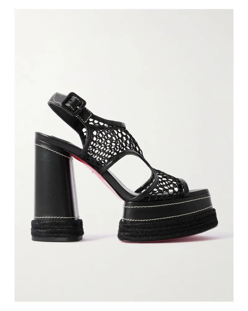 Christian Louboutin Almeja 130 Plateausandalen Aus Mesh Und Leder - Schwarz Schwarz