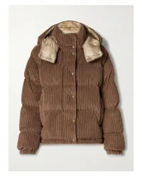 Moncler Daos Wattierte Daunenjacke aus Gestepptem Cord Braun