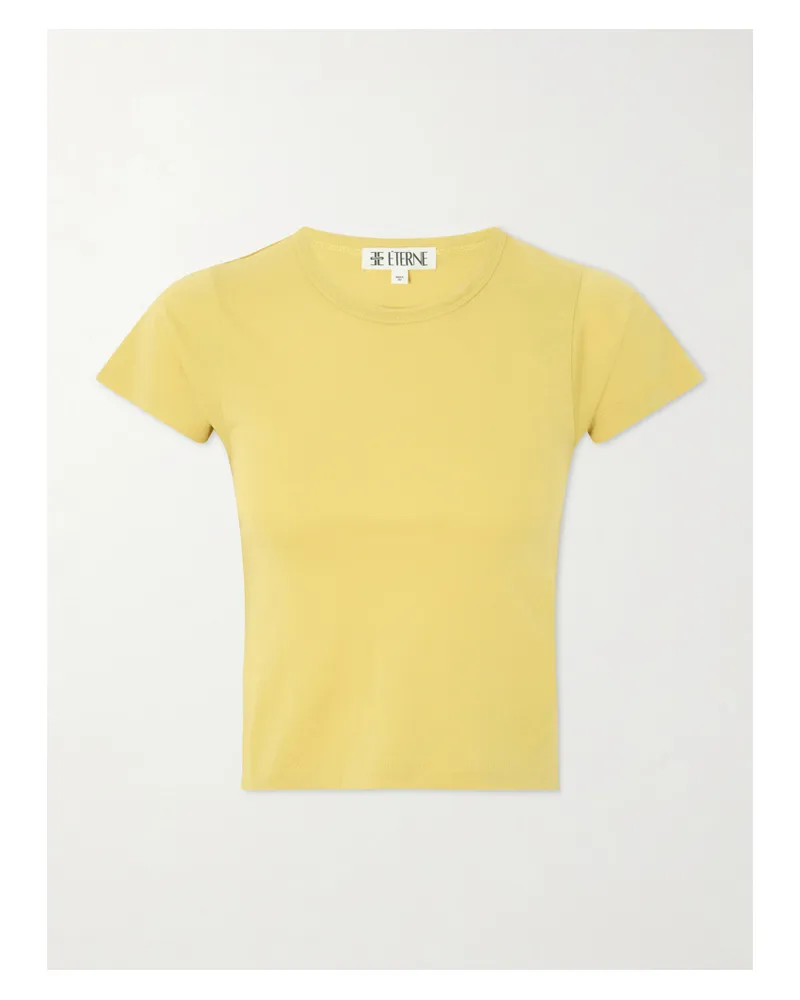 ÉTERNE Cotton And Modal-blend T-shirt - Yellow Yellow