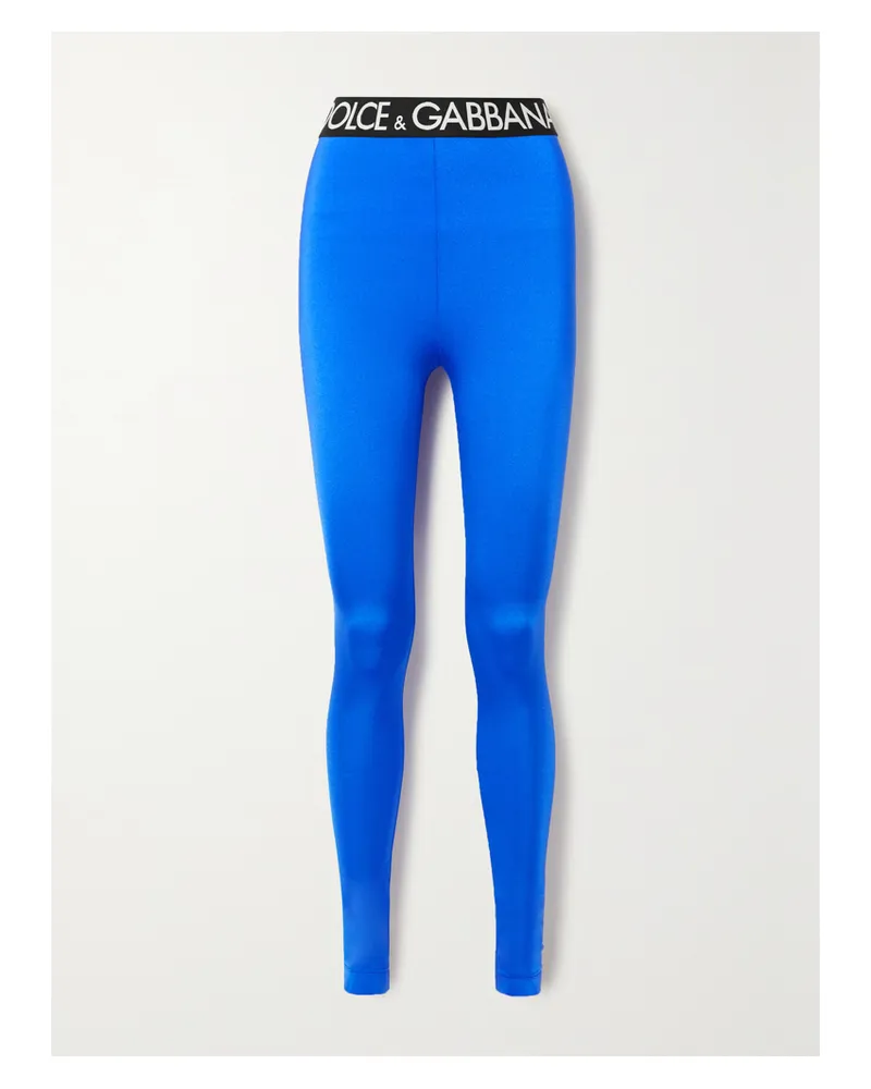 Dolce & Gabbana Pop Leggings Aus Stretch-jersey - Blau Blau
