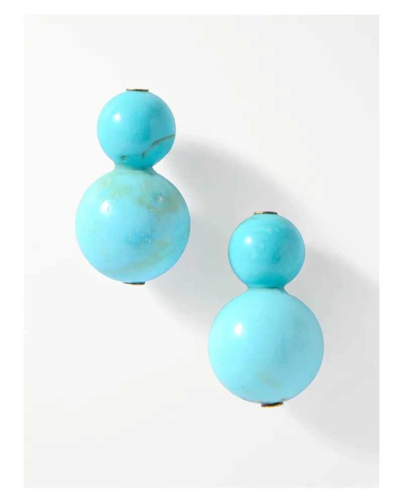 Jennifer Behr Cara Gold-tone Turquoise Earrings - Blue Blue
