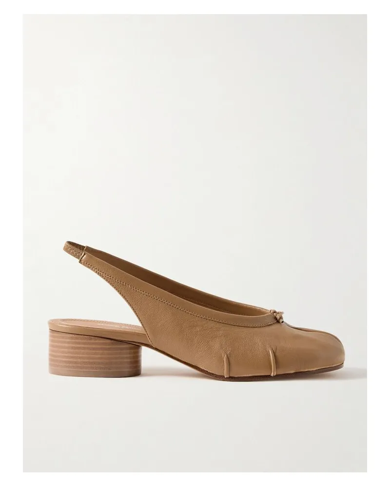 Maison Margiela Tabi Slingback-pumps Mit Geteilter Kappe Aus Leder - Braun Braun