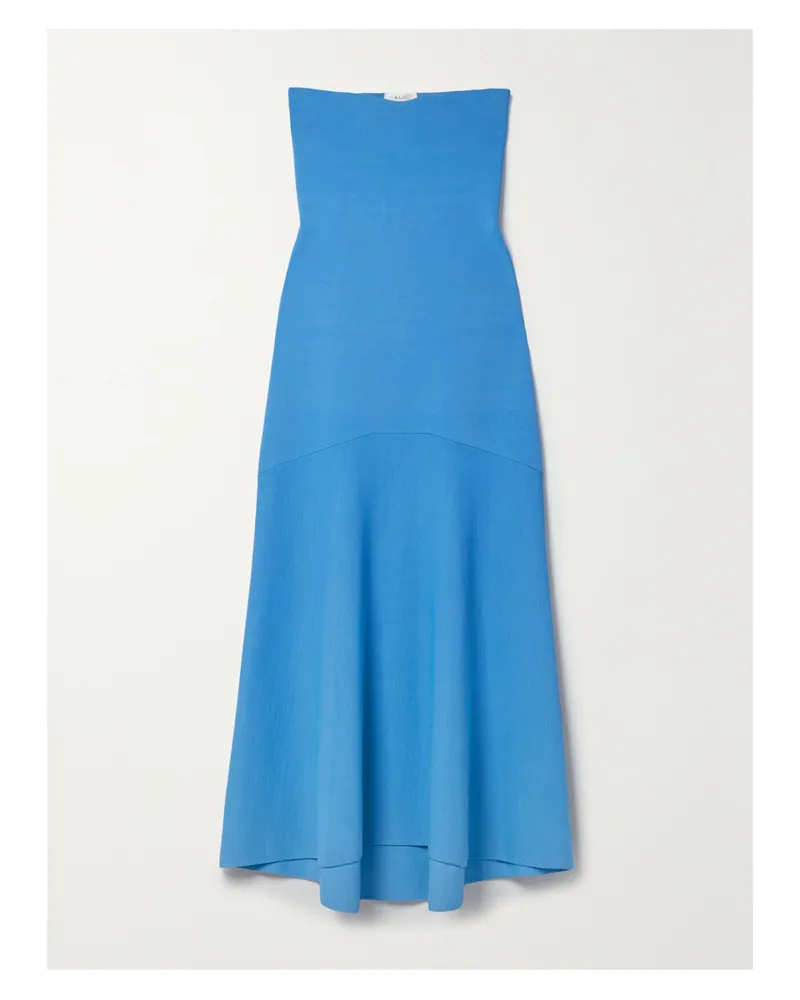 A.L.C. Dean Schulterfreies Midikleid Aus Stretch-ponte - Blau Blau