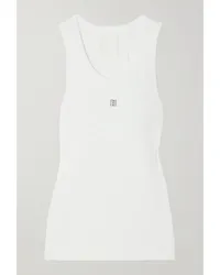 Givenchy Tanktop aus Gerippter Stretch-baumwolle Weiß