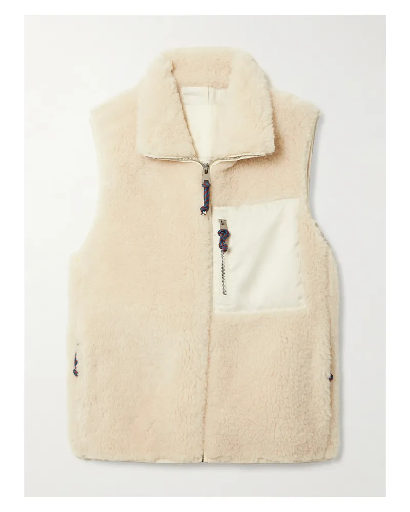 Tory Burch Weste Aus Fleece Mit Shell-besatz - Elfenbein Elfenbein