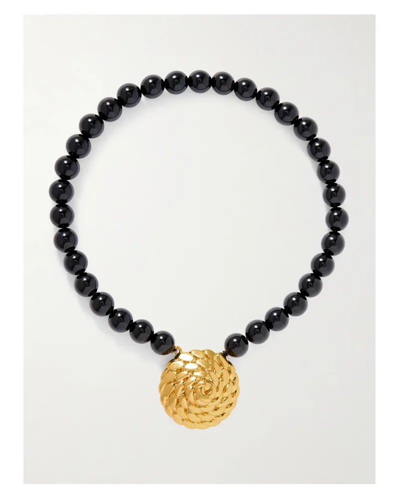 JULIETTA Kette Mit Harz Und Goldfarbenem Detail - Schwarz Schwarz