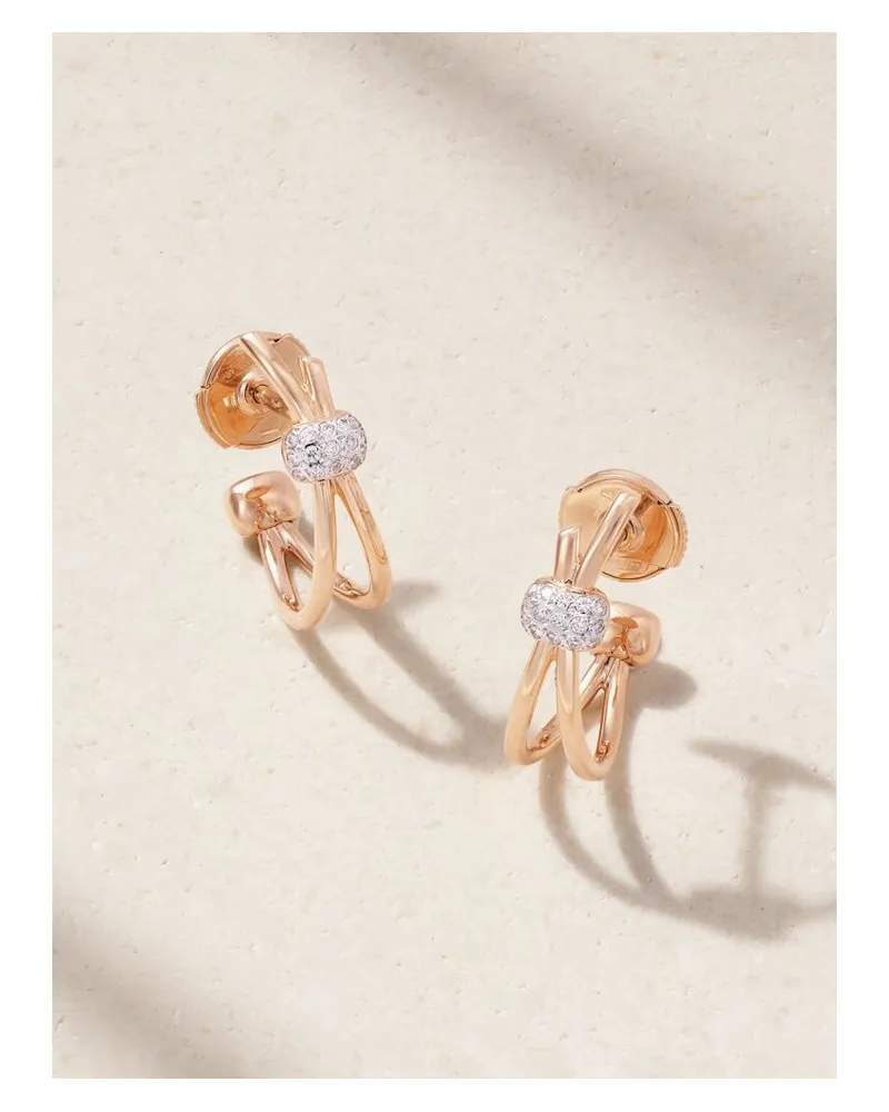Pomellato Together Ohrringe Aus 18 karat Roségold Mit Weißer Rhodiumauflage Und Diamanten Gold