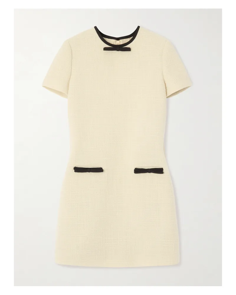 Valentino Garavani Minikleid Aus Tweed Aus Einer Wollmischung Mit Zierschleifen - Creme Creme