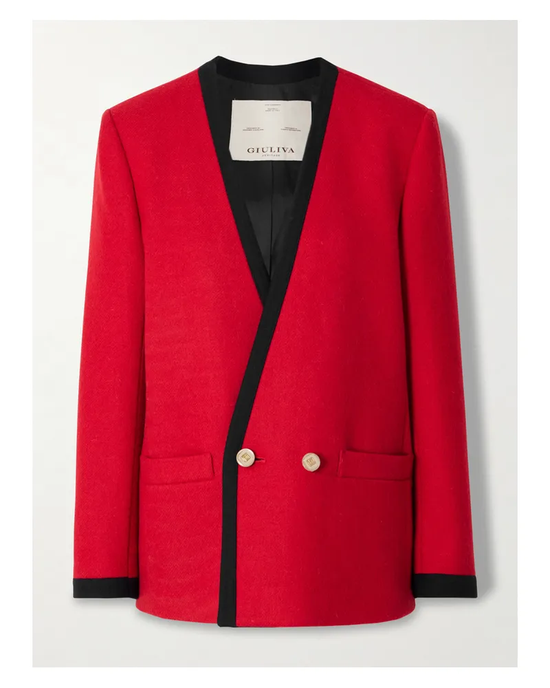 Giuliva Heritage Collection The Charlotte Doppelreihiger Blazer Aus Einer Woll-mohairmischung - Rot Rot