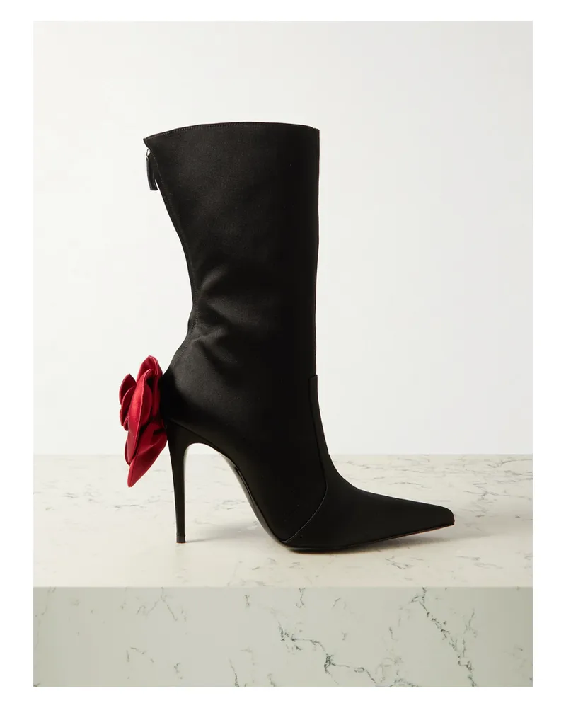 Magda Butrym Kniehohe Stiefel Mit Spitzer Kappe Und Applikation - Schwarz Schwarz