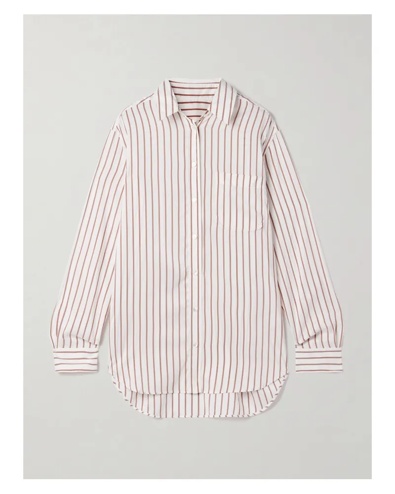 The Row Gavina Hemd Aus Gestreifter Seide - Elfenbein Elfenbein