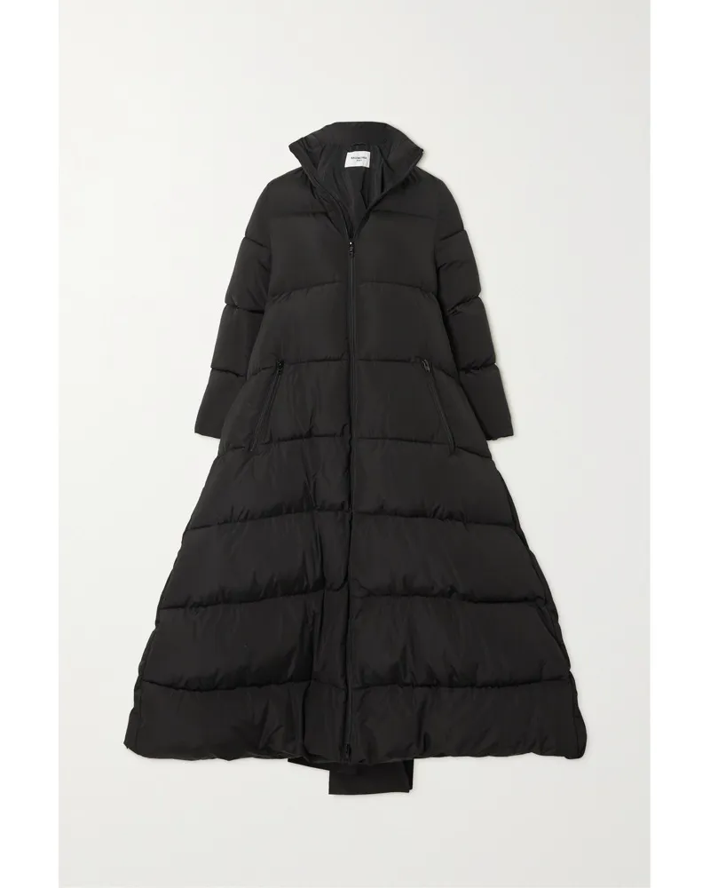 Balenciaga Oversized-mantel aus Gestepptem, Wattiertem Shell Schwarz