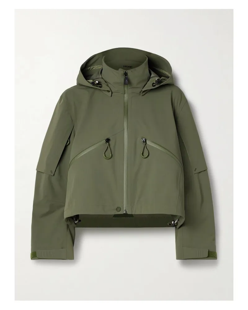 Moncler Kibira Jacke Aus Shell Mit Kapuze Und Applikation - Grün Grün