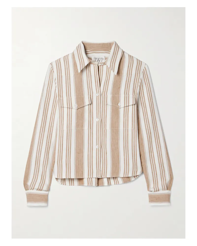 TWP New Carter Hemd Aus Gestreiftem Hanf - Neutral Neutral