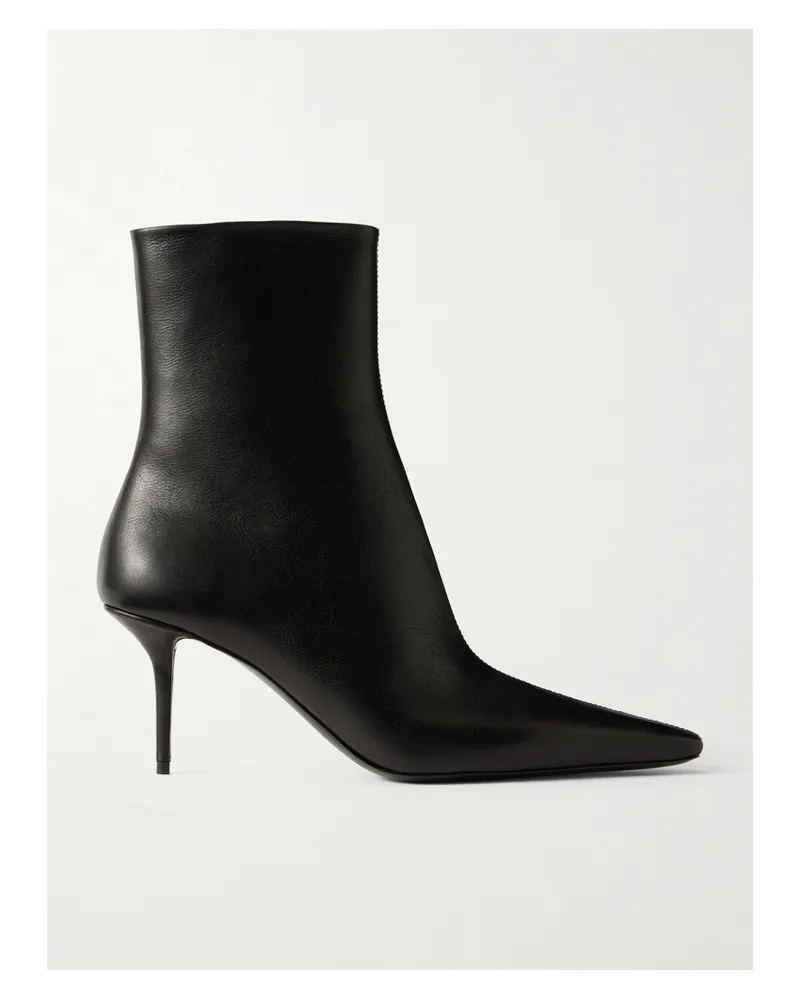 Saint Laurent Ashley Ankle Boots Aus Leder - Schwarz Schwarz