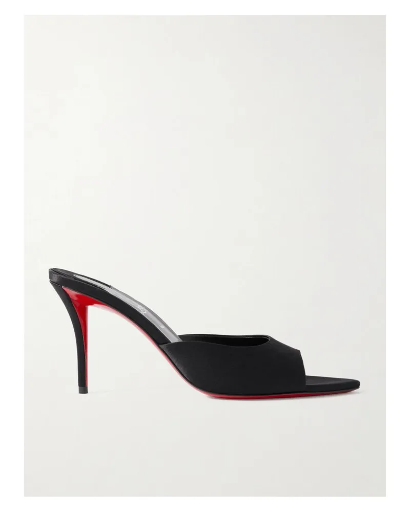 Christian Louboutin Apostropha 80 Mules Aus Satin - Schwarz Schwarz