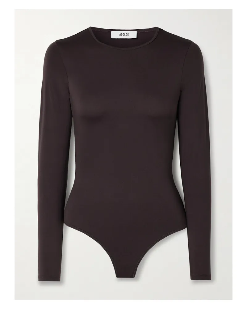 AGOLDE Aura Stretch-jersey Thong Bodysuit - Brown Brown